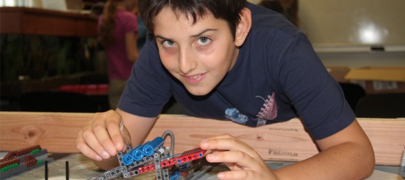 The Lower School Robotics class is using Legos to built high-tech robots for competition.