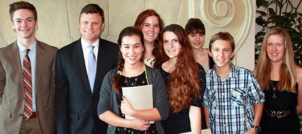At the invitation of the Channel City Club, students from Anacapa School were in attendance at the luncheon on Wednesday for the presentation by Christian Whiton.