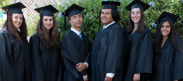 Anacapa School Class of 2014 from left: Genn Hatfield, Aija Mayrock, Allen Zhang, Matthew Nunez, Shayna Smith, Anya Ledner.