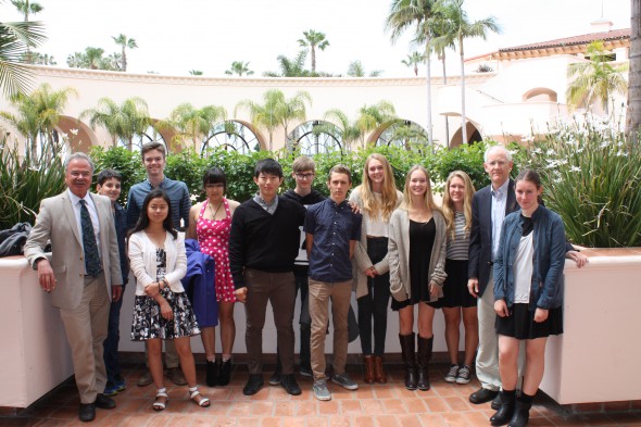 Anacapa students spend a few moments with Mr. Harden after his presentation.