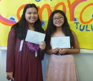 Lower School Achievement Award winners (from left) Maneya Hunsucker and Adamariz Rios.